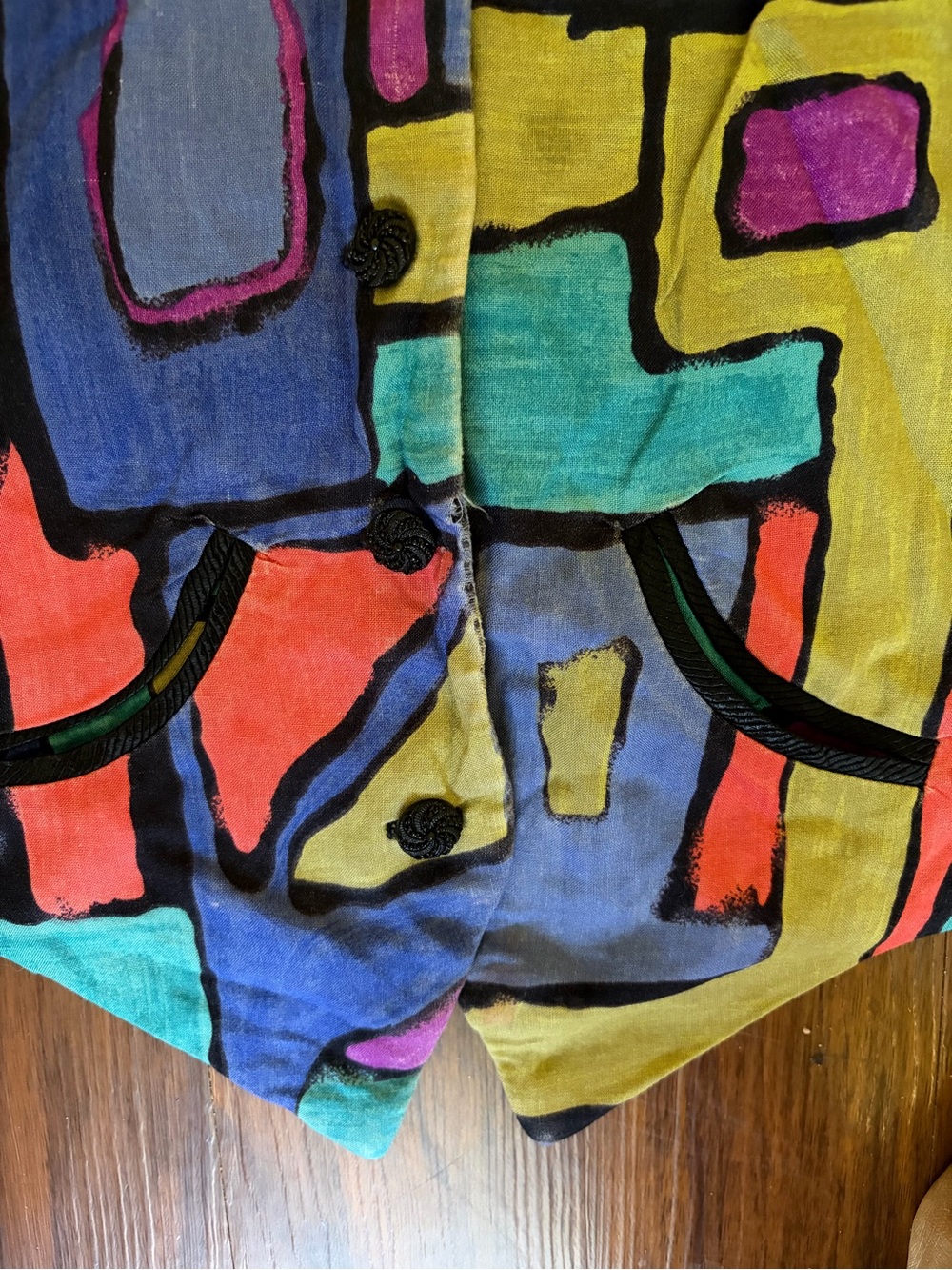 Max & Mabel Colorblock Abstract Print Vest - Multicolor - Picture 7 of 10